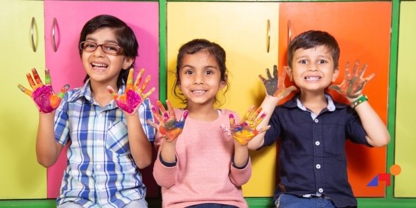 Children with colorful painted hands pediatric behavioral therapy burnaby bc